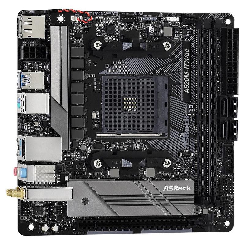 マザーボード A520M-ITX/ac Placa Mãe ASRock A520M-ITX/ac AM4 Mini ITX - 90-MXBDG0-A0UAYZ